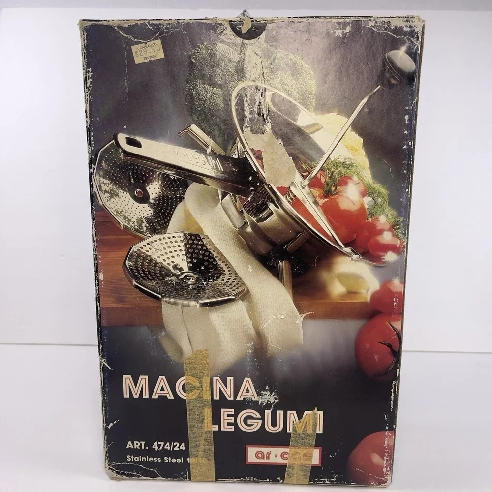 Macina Legumi 18/10 Stainless Steel Veg Food Mill Made in Italy w/Original Box
